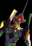  black_background eva_01 horns mecha neon_genesis_evangelion no_humans open_mouth sid_(skxviii) simple_background single_horn solo 