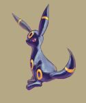  absurdres brown_background closed_mouth commentary_request frown full_body highres looking_at_viewer masshu_(shu_123426) no_humans photoshop_(medium) pokemon pokemon_(creature) purple_eyes simple_background solo umbreon 