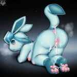  1:1 2021 after_sex all_fours anthro ass_up blush bodily_fluids breasts breath condensation cum cum_from_ass cum_from_pussy cum_in_ass cum_in_pussy cum_inside cum_on_feet eeveelution female gaping gaping_pussy genital_fluids genitals glaceon looking_at_viewer looking_back looking_back_at_viewer nintendo pawpads pok&eacute;mon pok&eacute;mon_(species) pok&eacute;morph pussy raised_tail solo vibur video_games 