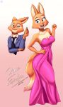  absurd_res anthro breasts canid canine cleavage clothed clothing diane_foxington dreamworks dress eyewear female fox fur glasses hi_res mammal necktie nexcoyotlgt orange_body orange_fur solo the_bad_guys 