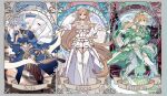  3girls absurdly_long_hair annihilate_ray armor asuna_(sao) asuna_(stacia)_(sao) blonde_hair blue_armor blue_eyes blue_hair bow_(weapon) breastplate breasts brown_eyes brown_hair card_(medium) character_name cleavage commentary_request edoya_inuhachi garter_straps green_armor green_eyes hair_ornament hip_armor holding holding_bow_(weapon) holding_sword holding_weapon leafa_(sao) leafa_(terraria)_(sao) long_hair medium_breasts midriff multiple_girls navel pelvic_curtain radiant_light sheath sheathed short_hair short_hair_with_long_locks shoulder_armor single_shoulder_pad sinon sinon_(solus) sword sword_art_online sword_art_online:_alicization sword_art_online:_alicization_-_war_of_underworld verdurous_anima very_long_hair weapon 