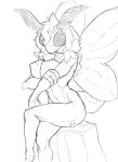  2022 anthro areola arthropod big_breasts breasts butt chest_tuft crossed_legs erect_nipples female hair insect lakeslug lepidopteran moth navel nipples nude pose simple_background sitting solo supporting_breasts toned_female tuft wings 