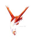  absurdres commentary_request from_above full_body highres latias looking_back masshu_(shu_123426) no_humans photoshop_(medium) pokemon pokemon_(creature) signature simple_background solo white_background yellow_eyes 