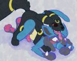  abdominal_bulge all_fours anal anal_penetration animal_genitalia animal_penis anthro anthro_on_feral bestiality blue_body blue_fur blush bodily_fluids bugg_(artist) canid canine canine_penis doggystyle duo eeveelution erection feral from_behind_position fur genitals knot knotting lucario male male/male male_penetrated male_penetrating male_penetrating_male mammal nintendo nude open_mouth penetration penis pok&eacute;mon pok&eacute;mon_(species) raised_tail red_eyes saliva saliva_on_face sex simple_background size_difference teeth tongue tongue_out umbreon video_games 