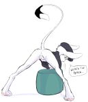  animancer bottomless clothed clothing dipodid female from_behind_(disambiguation) fur genitals hi_res jerboa luck_(animancer) luckymancer mammal pussy raised_tail rodent white_body white_fur 