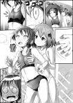  !? 2girls absurdres bangs bare_arms bare_shoulders blush bra breast_grab breasts closed_mouth collarbone commentary_request eyebrows_visible_through_hair grabbing grabbing_from_behind greyscale hair_ornament hairclip highres kurosaki_honoka locker locker_room mad_(hazukiken) monochrome multiple_girls notice_lines open_mouth panties polka_dot polka_dot_bra polka_dot_panties small_breasts sparkle_background spoken_interrobang sports_bra underwear underwear_only undressing v-shaped_eyebrows wavy_mouth yama_no_susume yukimura_aoi yuri 