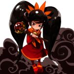  1girl arm_at_side ashley_(warioware) bad_id bad_tumblr_id big_hair black_hair closed_mouth dress flat_chest full_body hairband hand_up holding holding_scepter long_hair long_sleeves neckerchief orange_hairband orange_neckerchief orange_trim pantyhose raichiyo red_dress red_eyes red_footwear red_pantyhose scepter shoes solo twintails very_long_hair warioware 