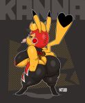  &lt;3_tail 2022 anthro big_breasts big_butt breasts butt cleft_tail clothed clothing cosplay_pikachu_(character) cosplay_pikachu_(costume) dipstick_ears dipstick_tail female hi_res huge_butt joaoppereiraus kanna_(joaoppereiraus) markings multicolored_ears nintendo pikachu pikachu_libre pok&eacute;mon pok&eacute;mon_(species) short_stack signature solo tail_markings text thick_thighs tongue tongue_out under_boob video_games 