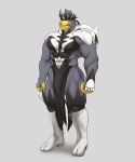  2022 abs absurd_res anthro biped black_body black_fur boots bulge clothing digital_media_(artwork) footwear fur grey_background grey_body grey_fur hi_res legendary_pok&eacute;mon male muscular muscular_anthro muscular_male navel nintendo nipples pecs pok&eacute;mon pok&eacute;mon_(species) pseudo_clothing repzzmonster simple_background single_strike_style_urshifu solo standing urshifu video_games white_body white_fur yellow_body yellow_fur 