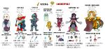  4girls 6+boys alphys arthropod_girl asgore_dreemurr back-to-back character_name commentary_request dummy flower flowey_(undertale) gasterblaster ghost goat_boy goat_girl highres mad_dummy_(undertale) mettaton mettaton_ex monster muffet multiple_boys multiple_girls napstablook papyrus_(undertale) robot sans_(undertale) skeleton spider_girl tama_(tamafuku08) toriel translation_request undertale undyne 