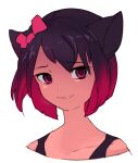  accessory animal_humanoid bust_portrait cat_humanoid corablue felid felid_humanoid feline feline_humanoid female hair hair_accessory hair_ribbon humanoid mammal mammal_humanoid pink_eyes portrait ribbons short_hair simple_background smile solo white_background 